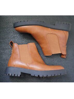 DREAM PAIRS Women's Low Heel Chelsea Ankle Boots Fashion Slip On Fall Boots 8.5